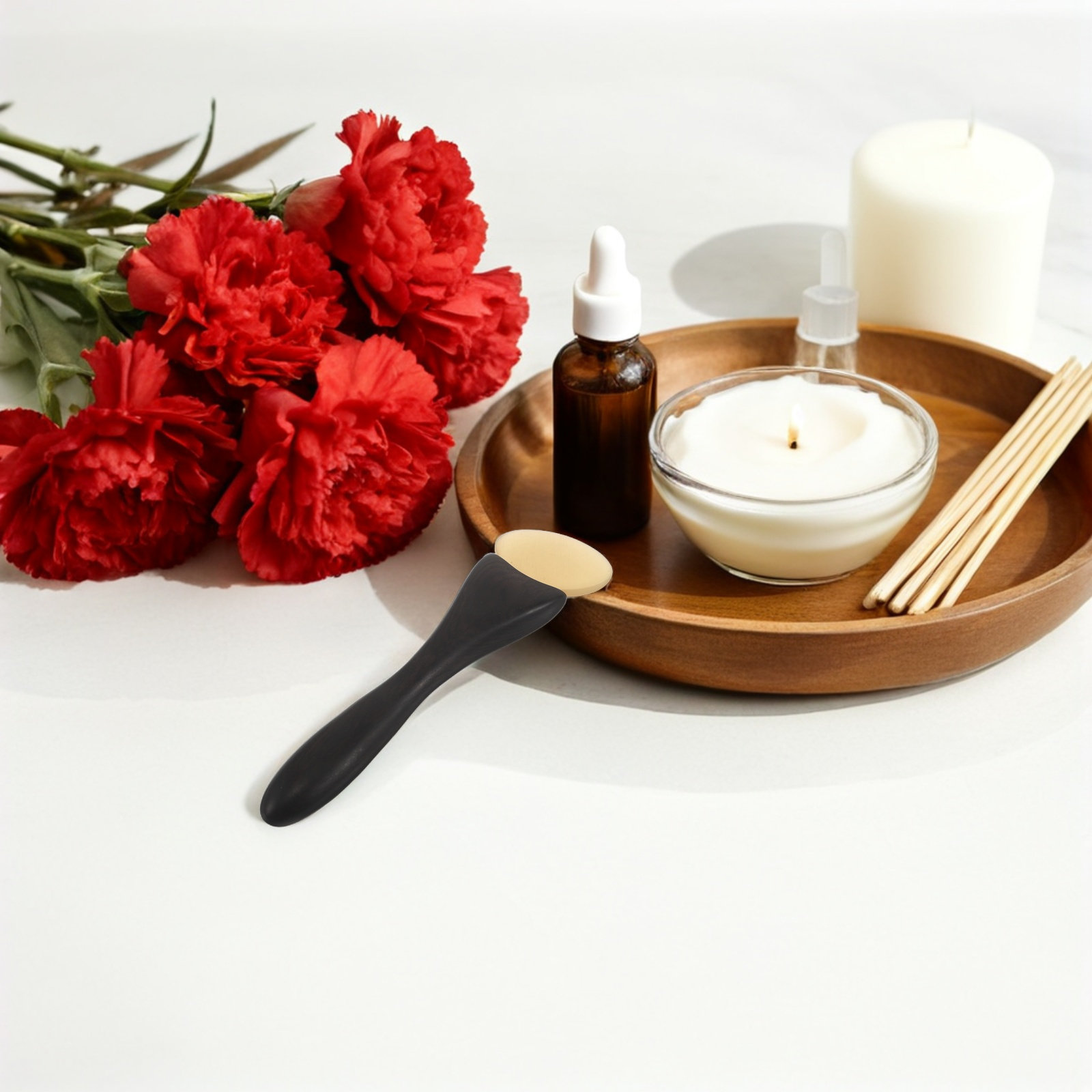 Skincare Natur E - 샌달우드 페이셜 마사저 천연 나무 아이