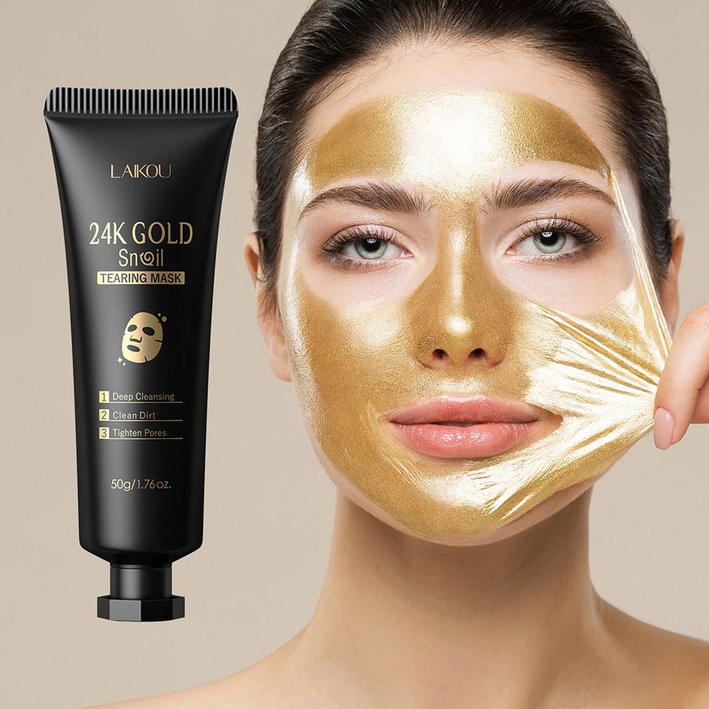 Snail Cream Gel - 라이코우 24K 골드 스네일 티어링 마스크