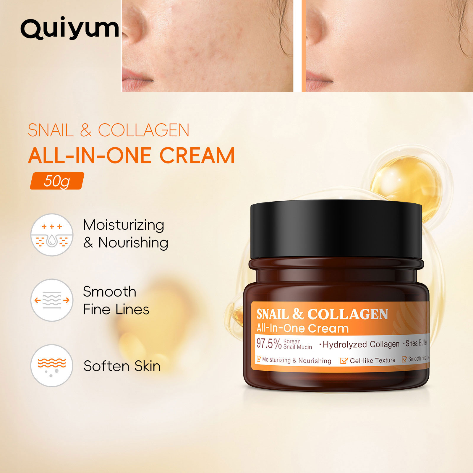 LAIKOU 네일 콜라겐 페이스 크림 젤 퍼밍 리페어, - Snail Cream Gel 리뷰 및 가격
