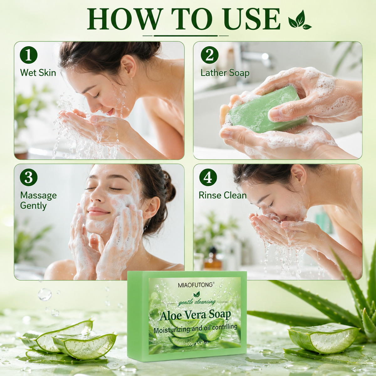 4 in 1 알로에 베라 수제 에센셜 오일 비누 보습  - Skincare Natur E 리뷰 및 가격