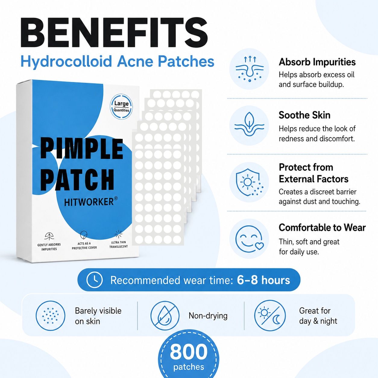 800개 하이드로콜로이드 여드름 패치, 투명 블레미쉬  - Skincare You 리뷰 및 가격